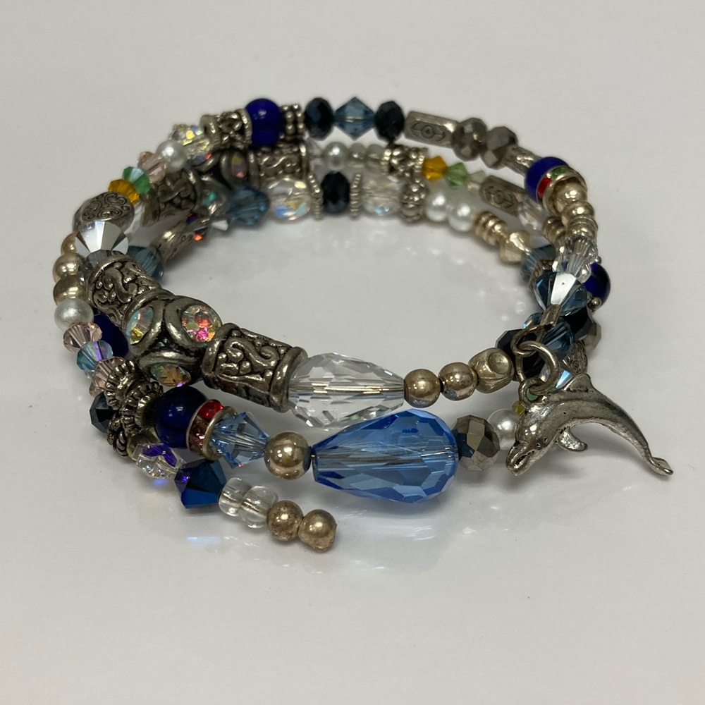 Dolphin Charm Coil Bracelet